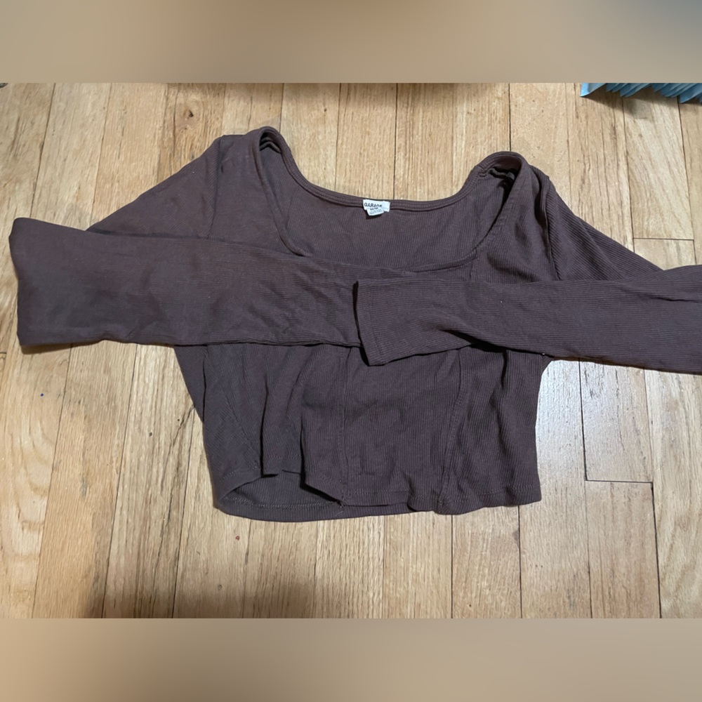 Garage brown cropped long sleeve